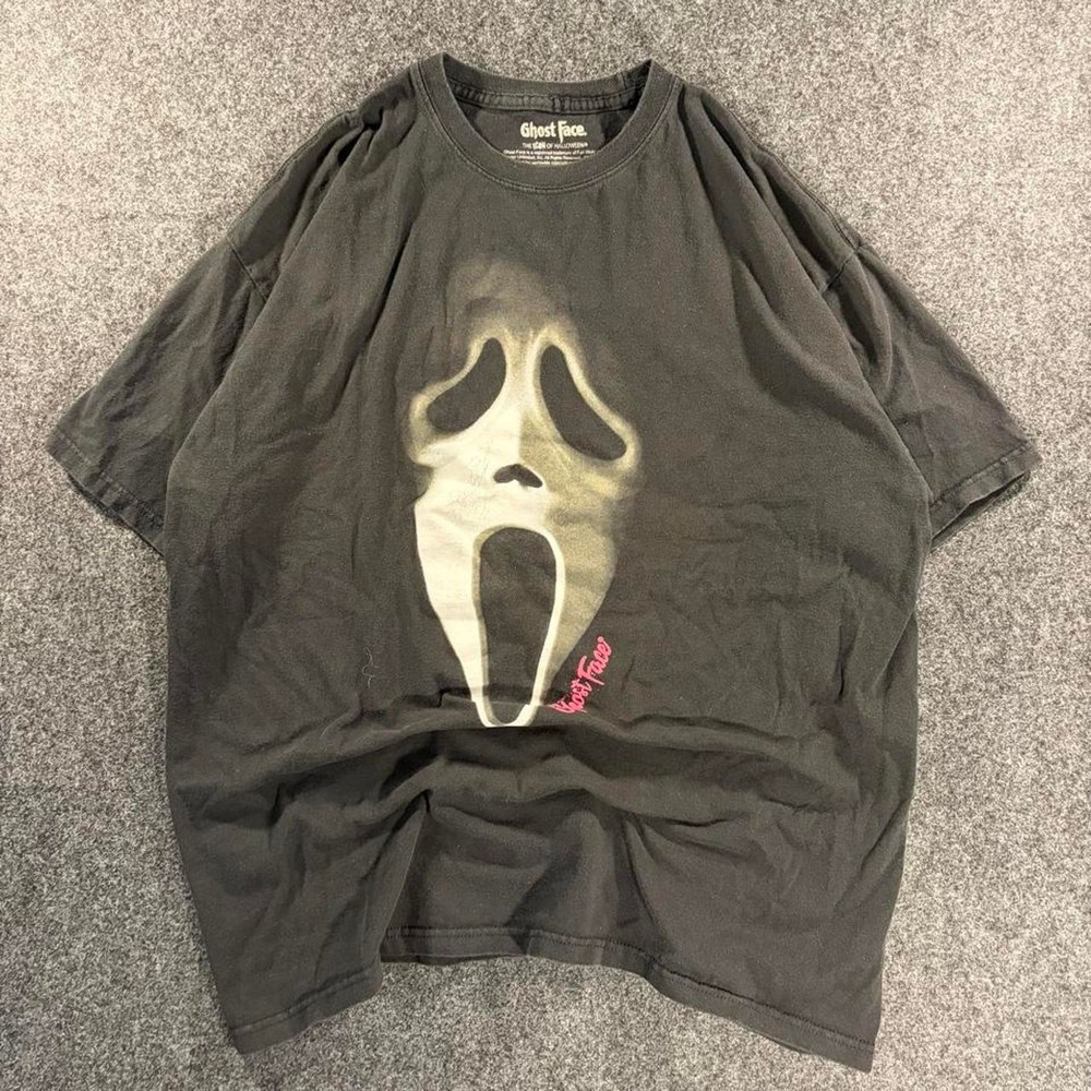 Ghostface Scream Horror Movie Graphic T Shirt Mens XL Black Halloween Tee